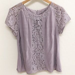 Boden Lavender/Purple Lace Panel Blouse 10